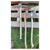 Hand hatchets and pick axe