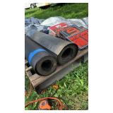 2 partial rolls tar paper, assorted signs