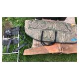 Hiking pack and 2 soft gun cases