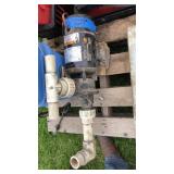 2 buckets of tools and pump motor