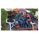 Clamps, vise grips, soldering stuff & multimeter
