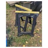 Set of two plastic folding saw horses