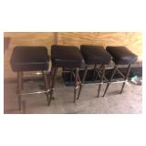 4 tall brown top bar stools