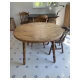 Solid Dining table w/ 6 chairs and 3 leafs