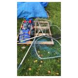 Pallet of 3 fishing nets and 4 life jackets