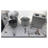 Kitchen Aid mixer w/accessories & kitchen