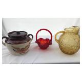 Vintage Glass and Vintage Crock Pot