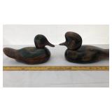 2 Vintage Ducks Unlimited Wooden Duck Decoys