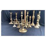 Vintage cast brass candle holder collection