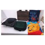 Lot of 3 computer bags, blanket-tote & beach towel
