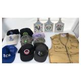 Vintage hats, vest, and Scandinavian cheese boards