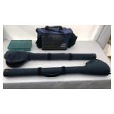 Plano tackle box, 2 fly fishing cases,