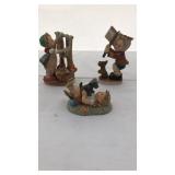 Set of 3 Porcelain American Children