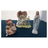 Porcelain Angel and Virgin Mary Lot of 3