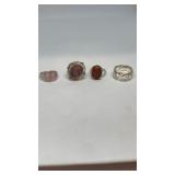 4 beautiful Sterling rings size 7.5