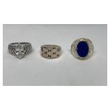 3 beautiful sterling silver rings