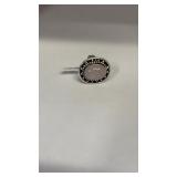 German silver ring Rose Quartz