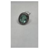 German silver ring Green Amethyst