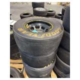 (4) race used wheels and tires