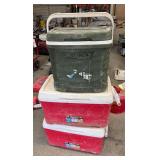 Grouping of Three IGLOO Coolers
