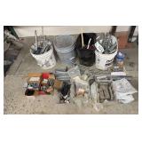 LARGE HARDWARE LOT: ANCHORS, STUDS, PLATES, MOUNTS