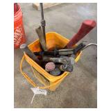 Bucket of Assorted Hammers, Mallets and Chisels
