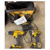 Two Dewalt 20V Max Cordless Tools With Charger And Bag