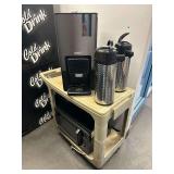 Bravilor Bonamat Hot Cocoa Machine, Microwave, Coffee Dispensers, Rolling Cart