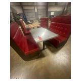 Stainless Steel Table with Red Leather Booths 4
