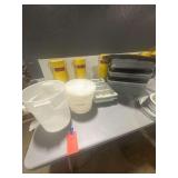 Assorted Bus Tubs, Silverware Storage Compartments, Bottle Tops