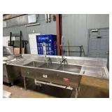BK Resources Stainless Steel 3 Compartment Sink