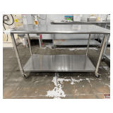 30'X72' Stainless Steel Table on Casters