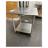 30'X30' Stainless Steel Table on Casters