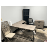 L-Shaped Desk & Filing Cabinet