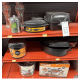 Cookware: Granite Ware Covered Roasters, Blancher, Imusa 16 Qt Pressure Cooker, Coffee Pot