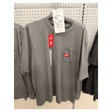 (6x) Milwaukee Short & Long Sleeve Pocket T-Shirt: Size XL, Odor Control, Gray