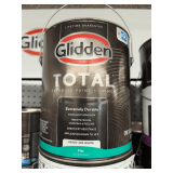 (4x) Glidden Total Exterior Paint and Primer: Flat, Ready-Mix White, 1 Gallon