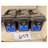 (3x) Sheffield Field Box Ammo Cans: Stackable, Compression Fit Lid, Lockable