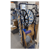 Pool Rope on Spools: Blue and White Twisted Rope with Display Rack