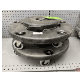 (2x) Round Trash Can Dollies: Swivel Caster, Black Plastic