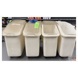(4x) Large Seed Bins with Lids on Casters