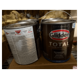 (4x) Glidden Total Exterior Paint and Primer: Semi-Gloss, White and Pastel Base, 1 Gallon