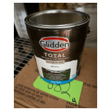 (4x) Glidden Total Exterior Paint and Primer: Semi-Gloss, White, Grab-N-Go, 1 Gallon