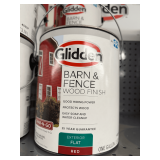 (7x) Glidden Barn and Fence Wood Finish: Exterior Flat, Red, Grab-N-Go, 1 Gallon