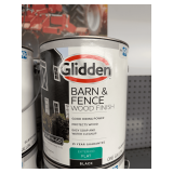 (8x) Glidden Barn and Fence Wood Finish: Exterior Flat, Black, Grab-N-Go, 1 Gallon