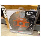 (4x) Virginia Abrasives 14' BD Concrete Diamond Blade: Wet and Dry, High Speed, Walk Behind