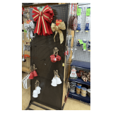 Christmas Decor: Decorative Bows, Jingle Bells, Ribbon Spools, and Joy to the World Sign ( Includes Metal Display Rack )