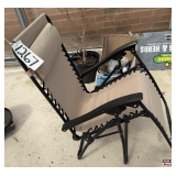 Zero Gravity Folding Lounge Chair: Tan Fabric, Black Frame