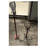 Gazing Globe Stand and Wrought Iron Plant Stand