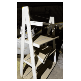 White Wood A-Frame Display Shelf: Four Tier